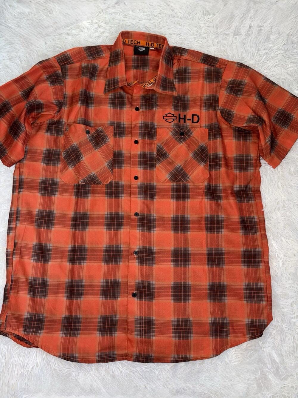 H-D Tech 2X Harley Davidson Button Front, “Coolmax” Shirt. Exc. Cond, Comf